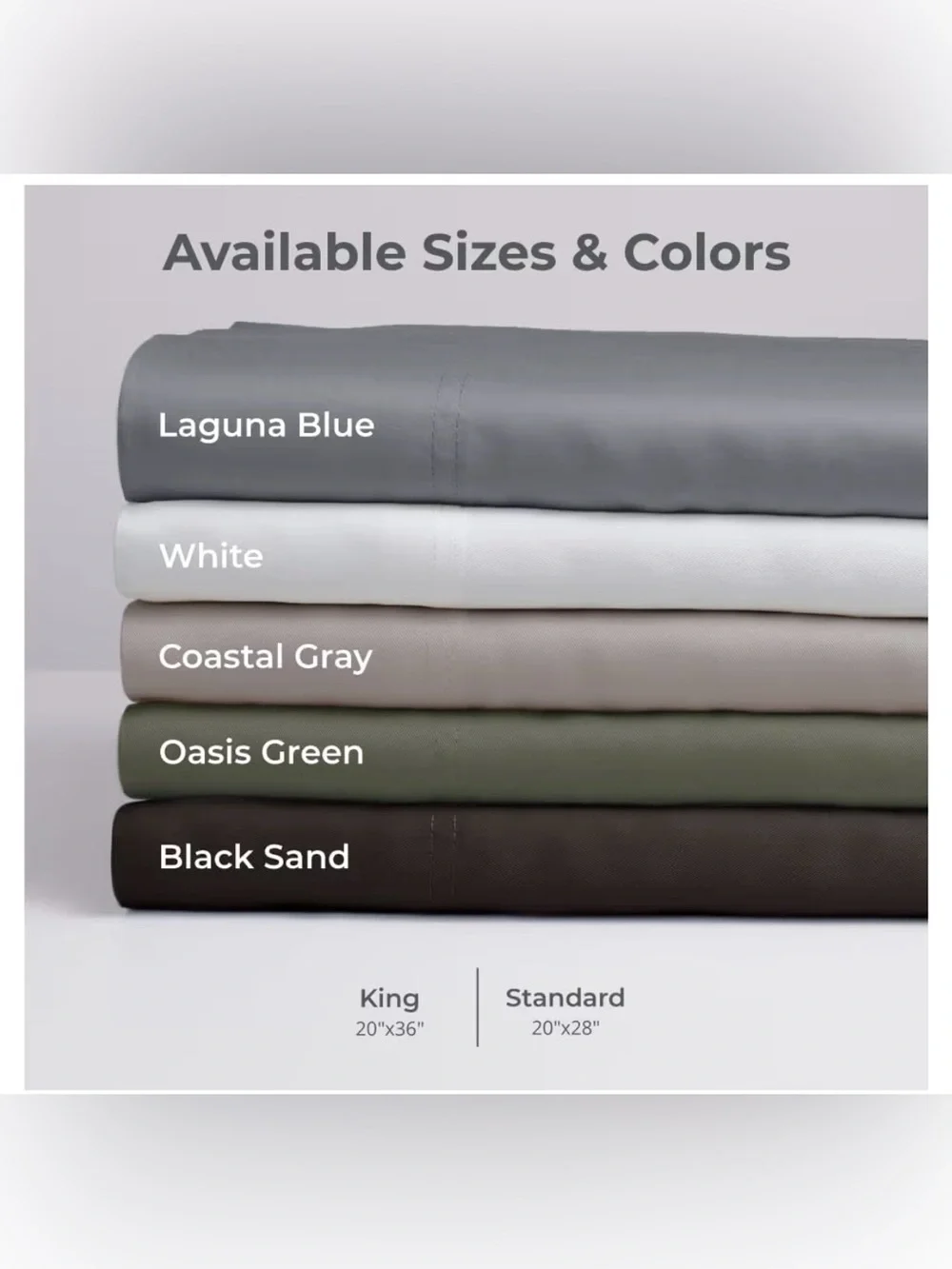 Cariloha Retreat 2-Piece Sateen Pillowcase Set Coastal Gray |King Breathable NWT - Picture 7 of 10